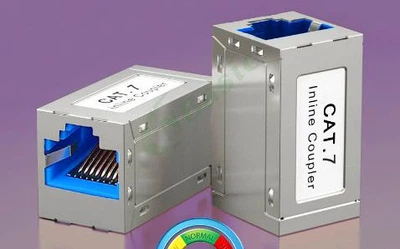 Соединитель (сплиттер-удлинитель) RJ45 CAT7 10G до 10 Гигабит (мама->мама) витая пара RJ45 Ethernet M+M Экранированный