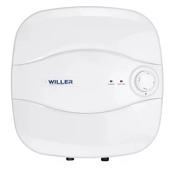 Бойлер WILLER PA10R Optima Mini компактний циліндричної форми 10 л білий колір мокрий тен 1,5 кВт.