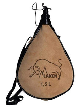 Фляга LAKEN Leather canteen 1.5 L straight form Beig 1.5L