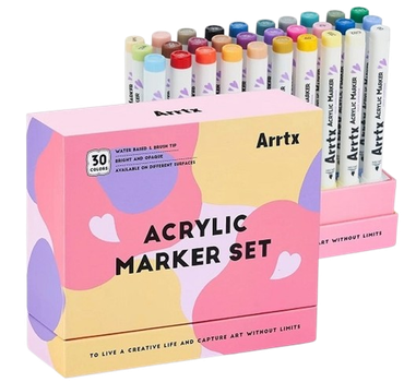 Набір акрилових маркерів Arrtx Acrylic Marker Pens 30D 30 кольорів LC304417 (6974703127880)