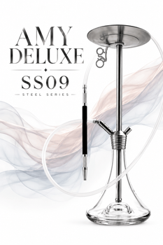 Кальян Amy Deluxe SS09 Stick Steel 80 см Эми Делюкс нержавеющая сталь Стик Стил резьба серебристый полный комплект