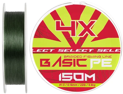 Шнур Select Basic PE 150 м 0.18 мм 9,9 кг Темно-зеленый (18701825)