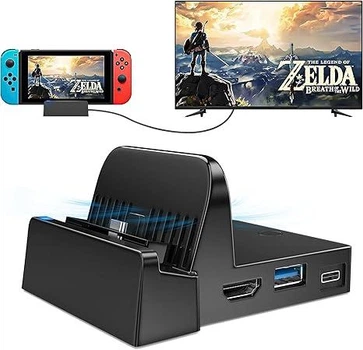 Док-станція для Nintendo Switch / Switch OLED з HDMI 4K та USB 3.0, чорна