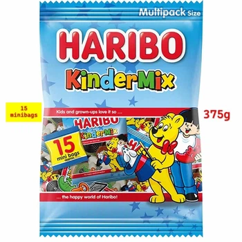 Желейні цукерки Haribo Kindermix 375g. 15 minibags.