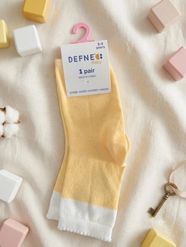 Шкарпетки дитячі DEFNE BABY. Колір жовтий. Розмір 25. Арт DFN1B-K009-24