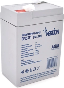 Акумуляторна батарея MERLION AGM 6 V 5.5Ah (GP655F1)