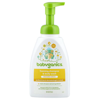 Детский шампунь-гель от 0+ BabyGanics "Foaming Shampoo + Body Wash" ромашка и вербена (473 мл)