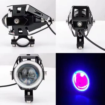 Фари-прожектори U7 LED для мотоцикла з Angel Eyes та Devil Eyes, 3000 лм, 12-60 В