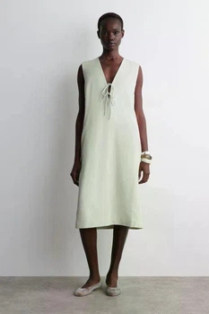 Сукня жіноча COS linen-blend tie-front midi dress 1281603003 Eur 36