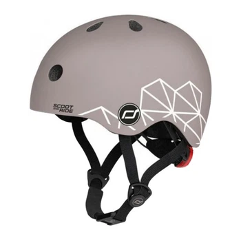 Шолом Scoot&Ride 45-51см , коричневий, з ліхтариком (SR-181206-BROWNLINES) Scoot&Ride SR-181206-BROWNLINES 1050922