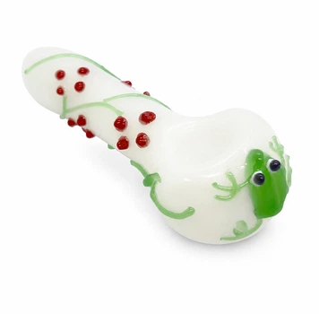 Скляна люлька N75 Frog White Glass 119мм