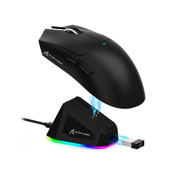 Бездротова ігрова мишка Attack SHARK X11 (22000DPI, 2.4G, BT5.2, Type-C, PAW3311, док-станція с RGB, black)