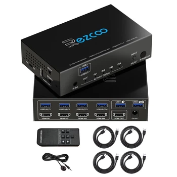 HDMI Switch 4 комп'ютер на 1 монітор USB 3.0 KVM 8K 4K 60Hz H EZ-SW41H21-KWMU3P