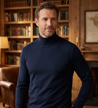 Мужская водолазка / гольф стойка M&S Autograph Supima® Cotton р. L