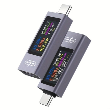 Багатофункціональний USB Type-C тестер POROMETISTO UT02C до 360 Вт, 4–30 В, 12 А, кольоровий дисплей
