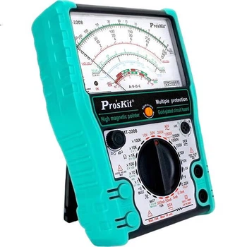 Аналоговый мультиметр Pro'sKit MT-2208 Smart с защитой от перегрева для электриков, высокоточный аналоговый магнитомеханический измеритель.