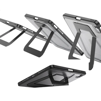 Чохол ZhisiHui для Apple iPad Pro 13 дюймів M4/M5 2025, акрилово-силіконовий, з поворотною підставкою з алюмінієвого сплаву та слотом для стилуса, чорний