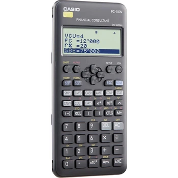 Калькулятор Casio Financial Management для подготовки к экзаменам по бухгалтерскому учету и финансам, обучения, с встроенными 9 финансовыми формулами, FC-100V.