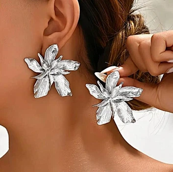 Жіночі сережки Квіти jewelry Сріблясті