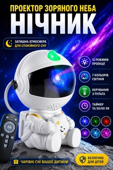 Ночник проектор космонавт Astronaut mini sedentary астронавт с подсветкой звездное небо