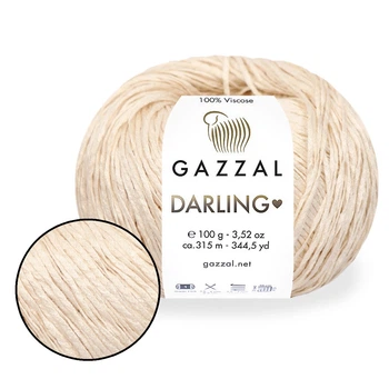 Gazzal Darling, Экрю №562- пряжа 100% вискоза для вязания летних изделий спицами и крючком,100г/315м