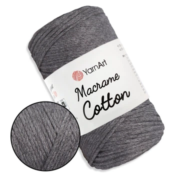 YarnArt Macrame Cotton, Темно-серый №774 - хлопковый шнур 250 г / 225 м для макраме, вязания сумок, кашпо, аксессуаров