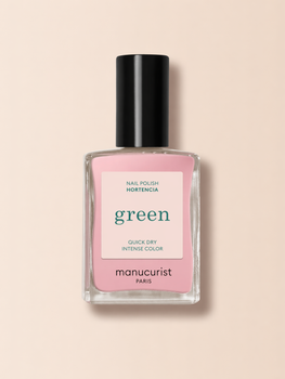 Эко лак для ногтей Manucurist GREEN Hortencia растительный прозрачный нежный природный бледно-розовый гортензия французский маникюр 15 мл