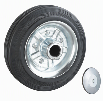 Колесо «Стандарт» D=100 мм из чёрной резины без кронштейна