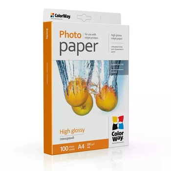 Фотопапір ColorWay глянцевий 200 г/м², A4, 100 арк. (PG200100A4)
