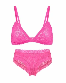 Комплект белья Victoria's Secret бралетт триангл и трусики чики 1160984032 (Розовый M)