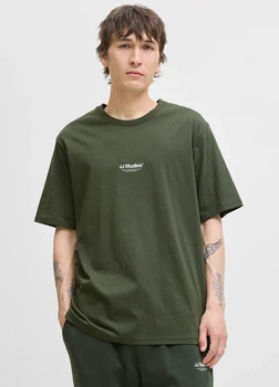 Футболка из хлопка оверсайз Jack & Jones 12278787c69 L темно-зеленая (100014916)