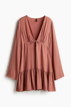 Платье из вискозы H&M 1242689002c68 L коричневое (100014100)