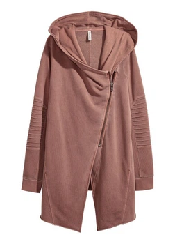 Удлиненный зип-худи H&M 255396001c67 S бежевый (100013713)