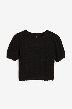Вязаный топ H&M 1203010002c68 XXL черный (100014038)