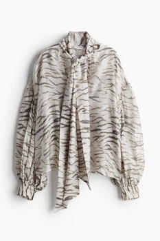 Блуза в принт H&M 1256476001c68 M комбинированная (100014374)