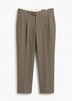 Брюки из шерсти regular fit H&M 1239188001c67 54 коричневые (100013710)