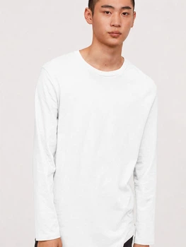 Лонгслів з бавовни long fit H&M 842761001c67 XXL білий (100013723)
