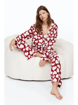 Пижама (рубашка, штаны) H&M 1022377001c68 S комбинированная (100014120)