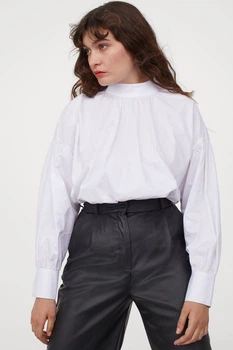 Блуза з бавовни H&M 904297001c68 XL біла (100014003)