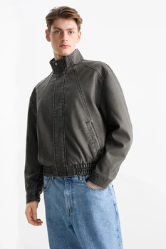 Куртка из эко кожи C&A 2229531c67 XL серая (100013424)