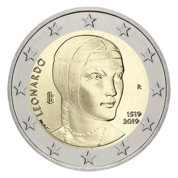 Монета 2 євро 500 років від дня смерті Леонардо да Вінчі UNC