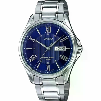 Мужские часы Casio MTP-1384D-2A синие 30 м
