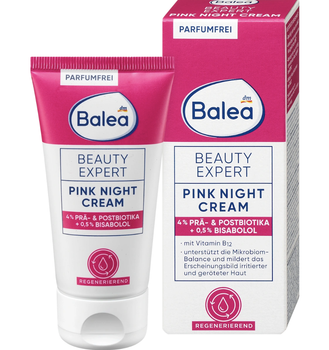 Нічний крем Balea Beauty Expert Pink з 1,5% пребіотиків + 2,5% постбіотиків, 50 мл