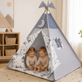 Велика Палатка-Вігвам для дітей WIGWAMHOME "Adventure" 150х150х200см, сіра