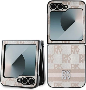 Панель DKNY Chequered Pattern Printed Stripes для Samsung Galaxy Z Flip6 F741 / Z Flip7 FE Pink (DKHCZF6PCPTSSP)