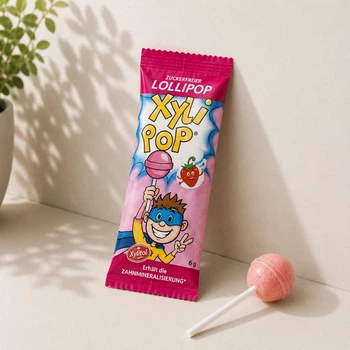 Леденец с ксилитом miradent XyliPOP (клубника), 1 шт