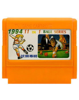 Сборник Игр RMC Famicom Dendy 11 in 1 Ball Series Lunar Ball, Dynamite Bowl, Double Drible, Soccer, Tennis 90х TV Game Английская Версия Только Картридж Б/У