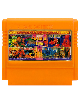 Сборник Игр RMC Famicom Dendy 4 in 1 SP333 TMNT 4, Chip & Dale 1 2 3 (Heavy Barrel) 90х TV Game Английская Версия Только Картридж Б/У