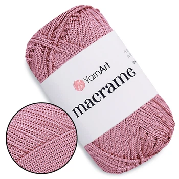 Пряжа YarnArt Macrame Пыльная роза №141, полиэстеровый шнур 2 мм, нитка для вязания крючком и спицами, полиэстер 100%