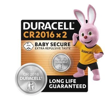 Батарейка CR 2016 специальная литиевая типа таблетка 2016 3V, 2 шт. Duracell (5007667/5010969/5014810)